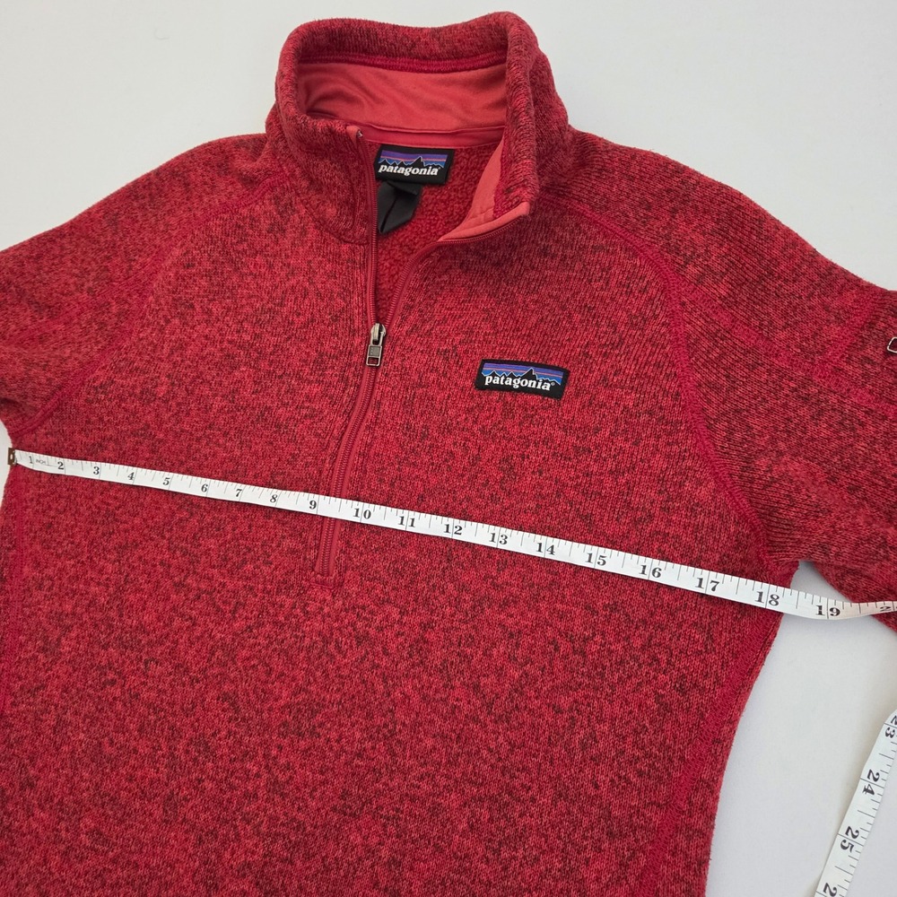 Patagonia Better Sweater Red Pullover Quarter Zip Long Sleeve Small S - Picture 9 of 13